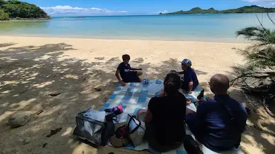 lunch at sukuji beach ishigaki shore